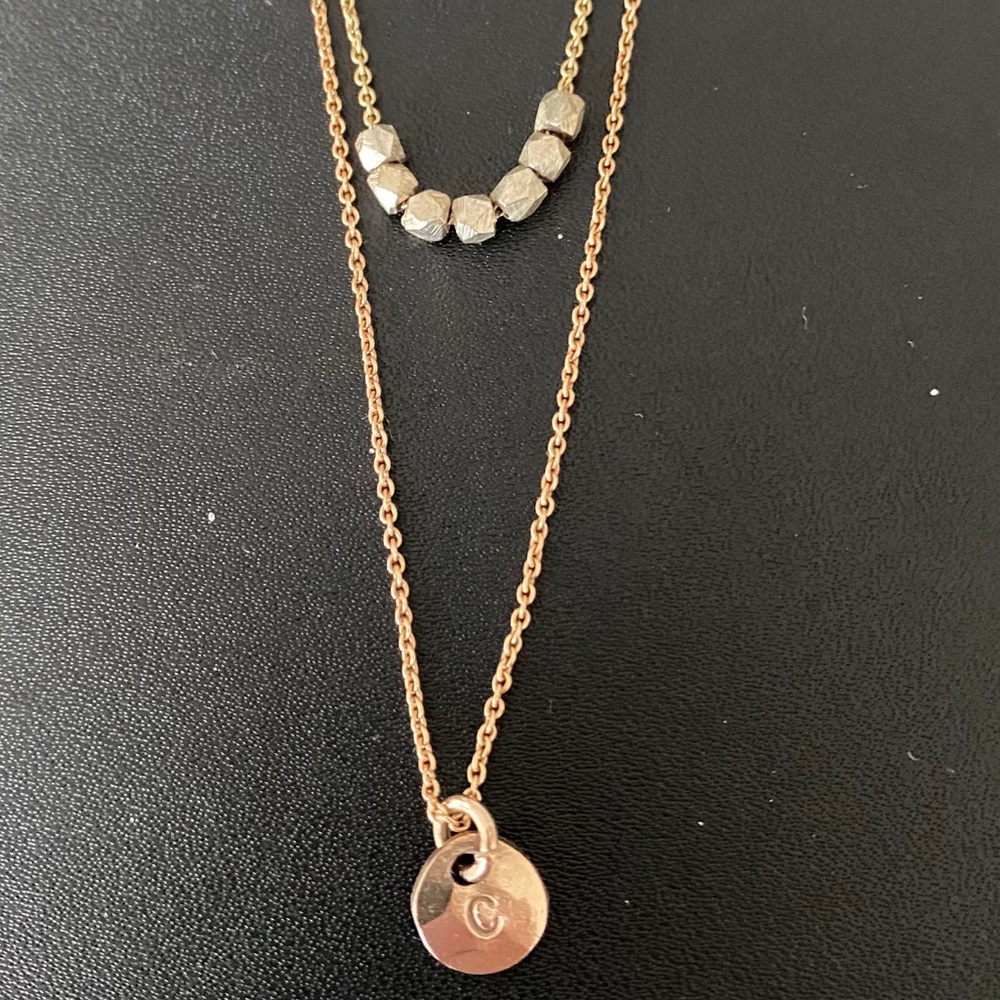 Layered Initial  ‘C’ necklace